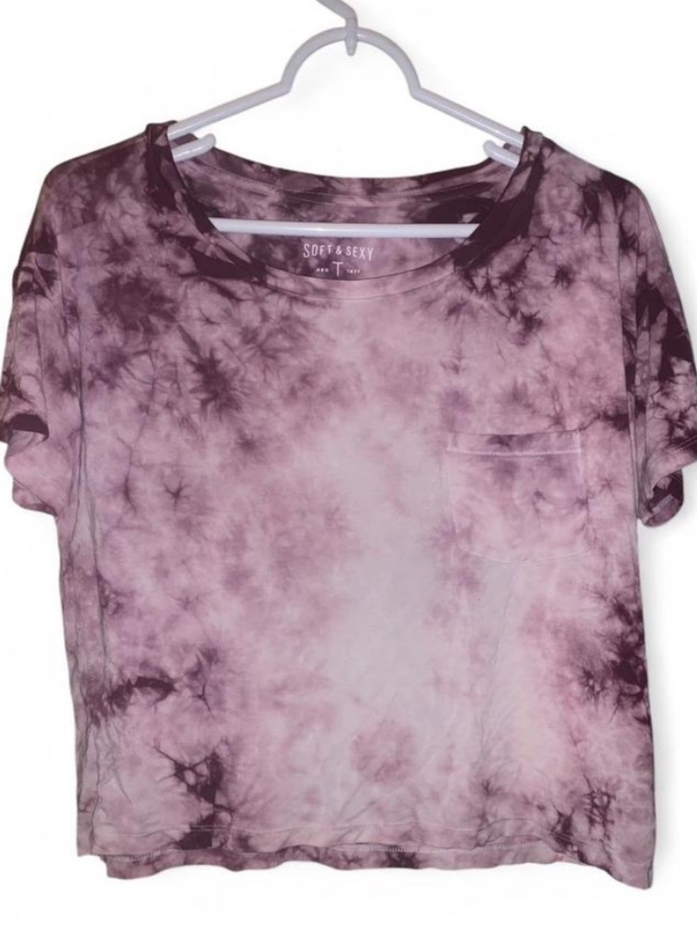 American Eagle Outfitters Mauve Pink Tie-Dye Short Sleeve Pocket Tee